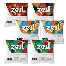 Zest 135-150Mg High Caffeine Energy Leaf Blends - Variety Mini Sampler Pack - Bl