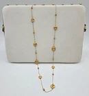Vintage Anne Klein Gold‑Tone Rosette Necklace Costume Jewelry Pre‑Loved