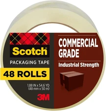 Commercial Grade Shipping Packaging Tape, 1.88" X 54.6 Yd, Designed for Packing