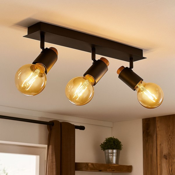 Deckenlampe Spotleuchte Wohnzimmerleuchte Schwarz Strahler Beweglich L 48,5 Cm-image