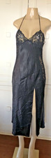 Vintage Fredericks of Hollywood Black Nylon Lace Trim Slip Gown Women's Size S