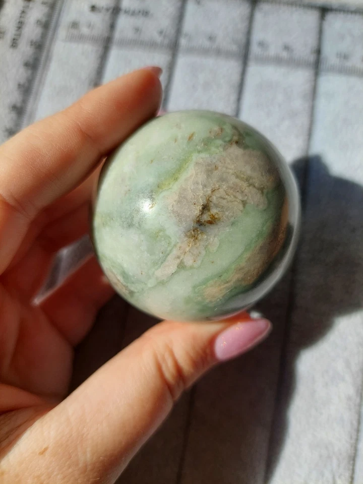 Schöne Grüne Jade Kugel, Nephrit Jade Kugel, Jade Stein, Trommelsteine 54mm💚✨️ - Bild 4 von 4