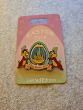2018 Disney Happy Easter WDW Chip  Dale 3-D Spinner Pin LE 3000 NOC RARE
