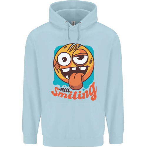 Still Smiling Funny Emoji Exhausted Tired Childrens Kids Hoodie - Picture 62 of 88