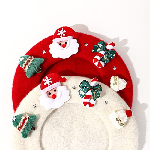 Christmas Beret Warm Hat Wool Autumn Women Girl Fashion Hats French Beret Winter - Picture 15 of 28
