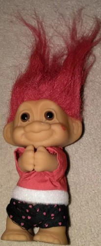 Vintage Kiss On Cheek Russ Troll Figure Doll *Valentine's day