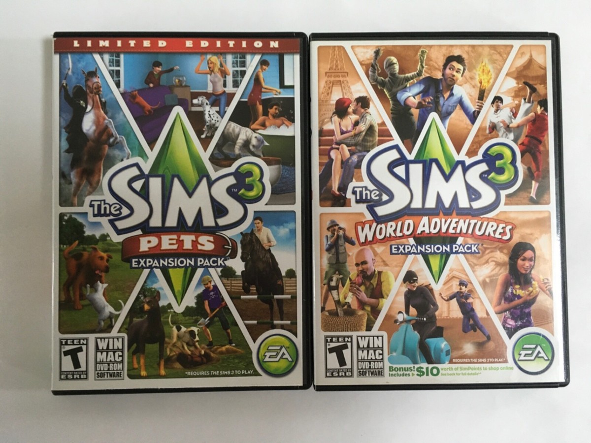 Lot of 4 THE SIMS 3 Games PC/Mac EA- Pets/World Adventures