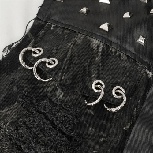 Devil Fashion Men Black Gothic Punk Rock Street Vest Drawstring Decoration Top - Picture 21 of 24