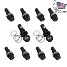 10Pcs Panel Mount Screw Cap 5x20mm Glass Fuse Holder Case For Radio Auto Stereo