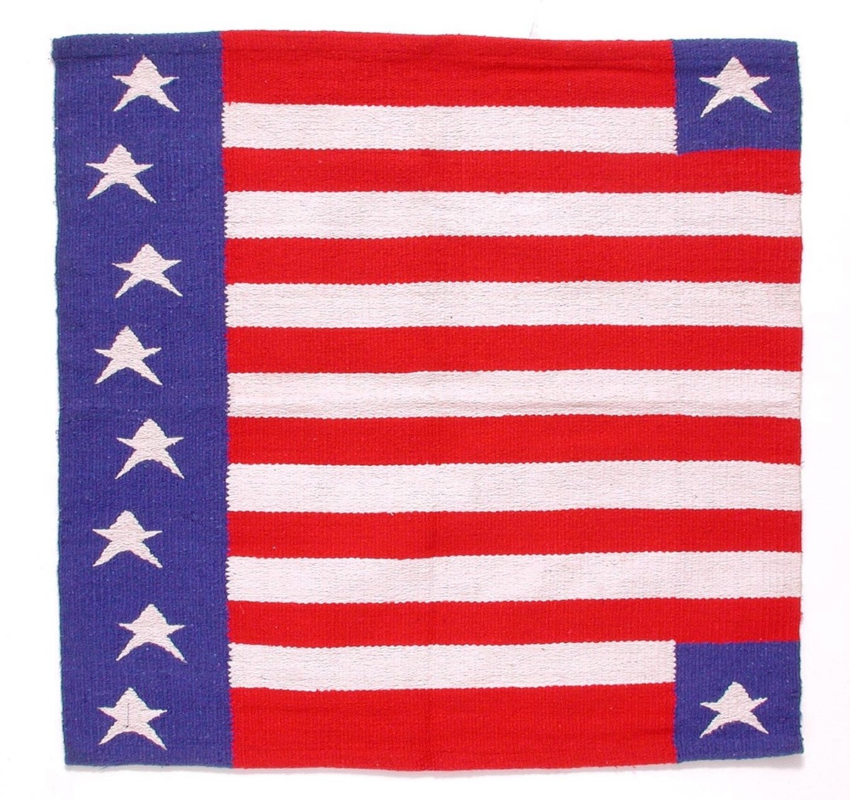 Handwoven Patriotic American Flag Blanket – 32x32 Acrylic, Perfect For Horse Saddles, Parades & Decor