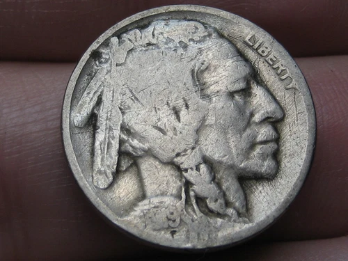 1919 P Buffalo Nickel 5 Cent Piece- Philadelphia, VG/Fine Details