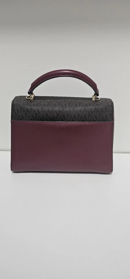 Bolso Cartera Michael Kors Sloan Marrón Sangre de Buey Rosa Doble Asa Superior Nuevo con Etiquetas $268 Foto 4 de 4