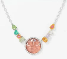 Kirks Folly Cosmic Bliss Empress Seaview Moon Necklace Silvertone #23