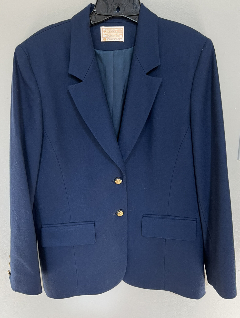 VTG Pendleton 100% Wool Solid Blue Blazer Women's… - image 1