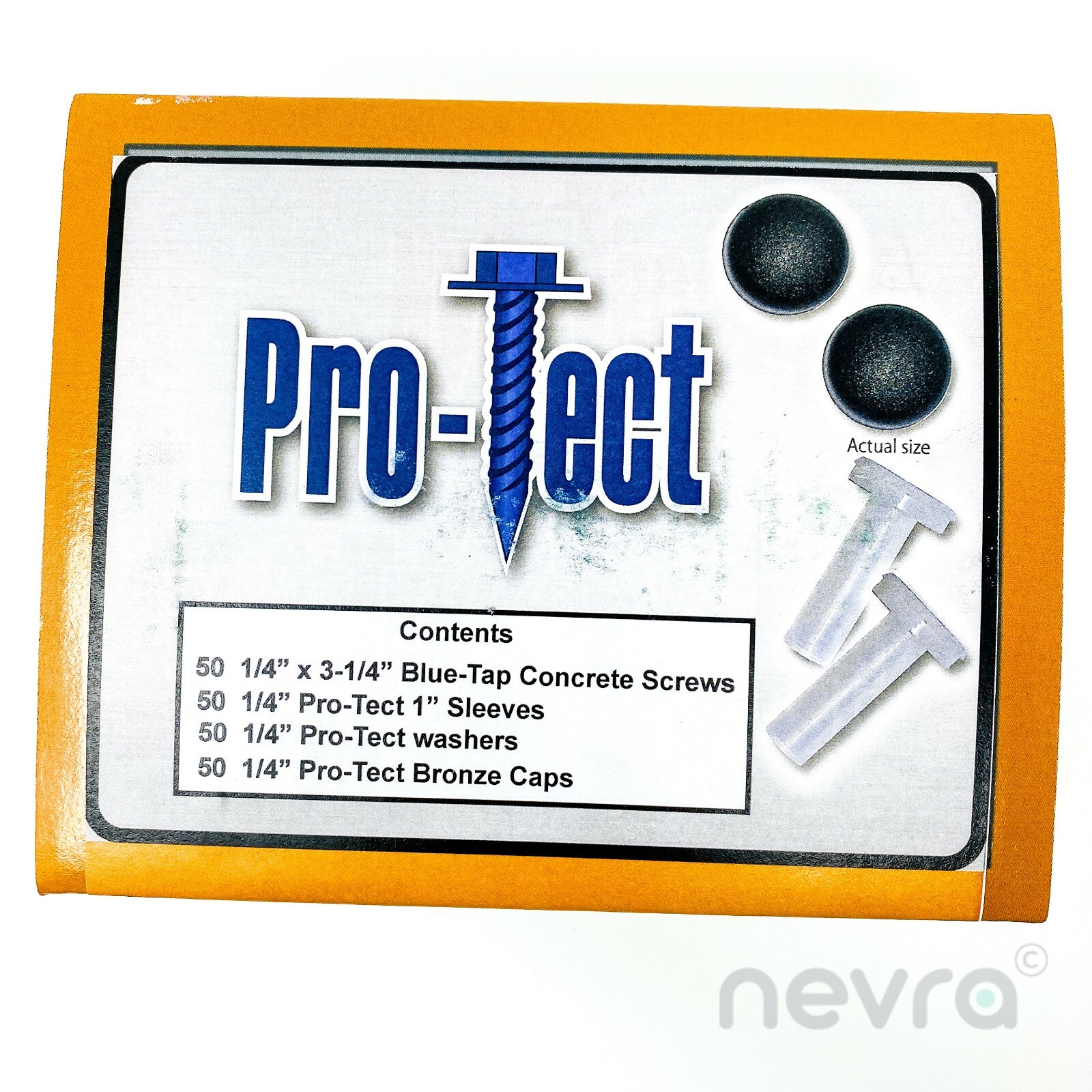 ProTect BlueTap Concrete Screws,Sleeves,Washers and Caps (200 Pieces