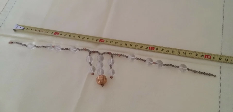 COLLANA VINTAGE ANNI '90 - CON PENDENTE E SIMILPERLE TRASPARENTI - CON CUSTODIA - Immagine 4 di 4