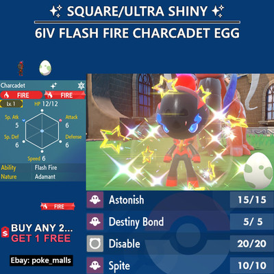   SHINY CHARCADET EGG   | 6IV | FLASH FIRE | Pokemon Scarlet and Violet