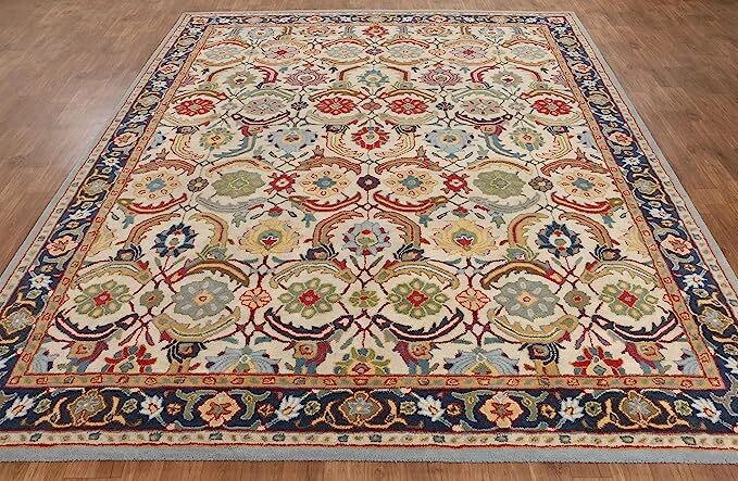Handmade Wool Oriental Rug 8x10 – Transitional Beige Area Carpet for Living Room - Image 2 of 4