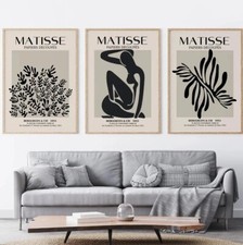 Set of 3 Matisse Grey And Black Wall Art Posters Henri Matisse Poster Prints