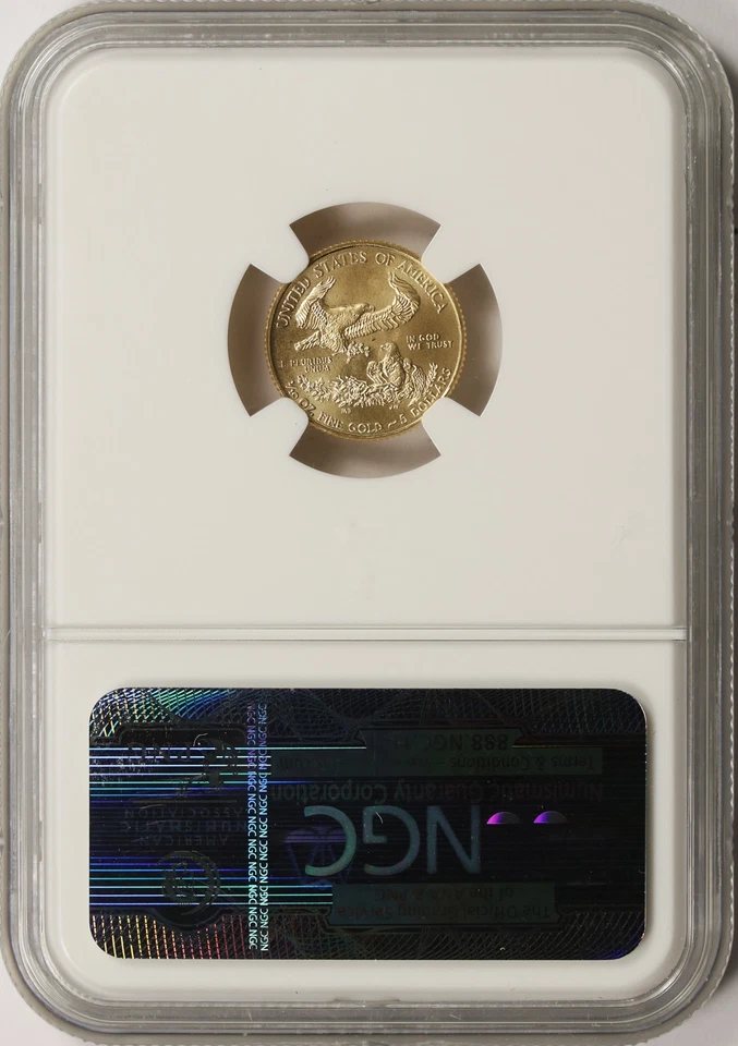 2009 $5 Gold American Eagle 1/10oz NGC MS69 Early Releases - Image 2 of 4