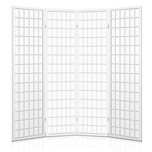 Artiss 4 Panel Room  Divider Screen Wood  Timber  Dividers Fold Stand Wide White - Picture 6 of 7