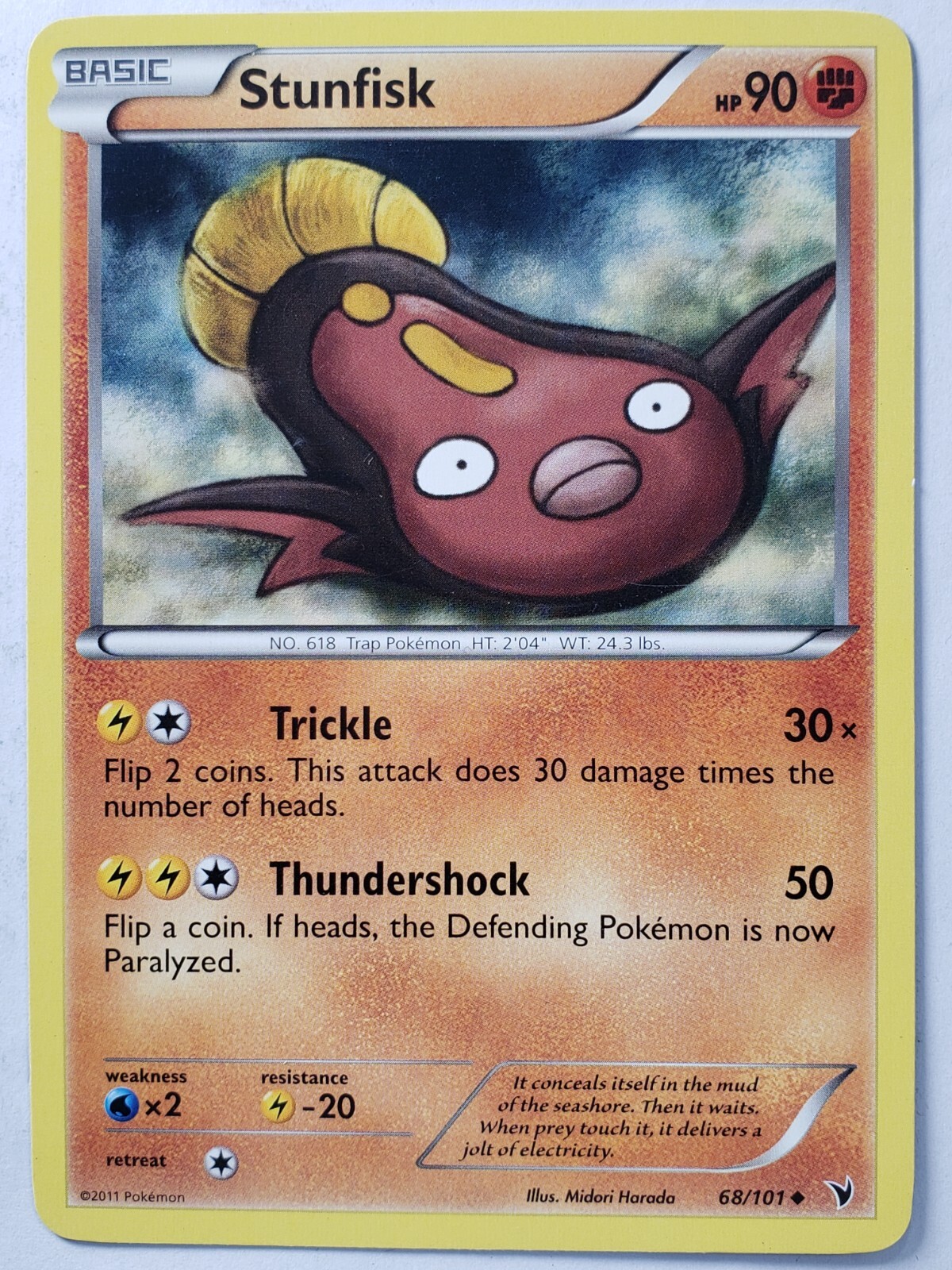 Stunfisk 68/101 VLP - Noble Victories Pokemon Card - Midori Harada Art