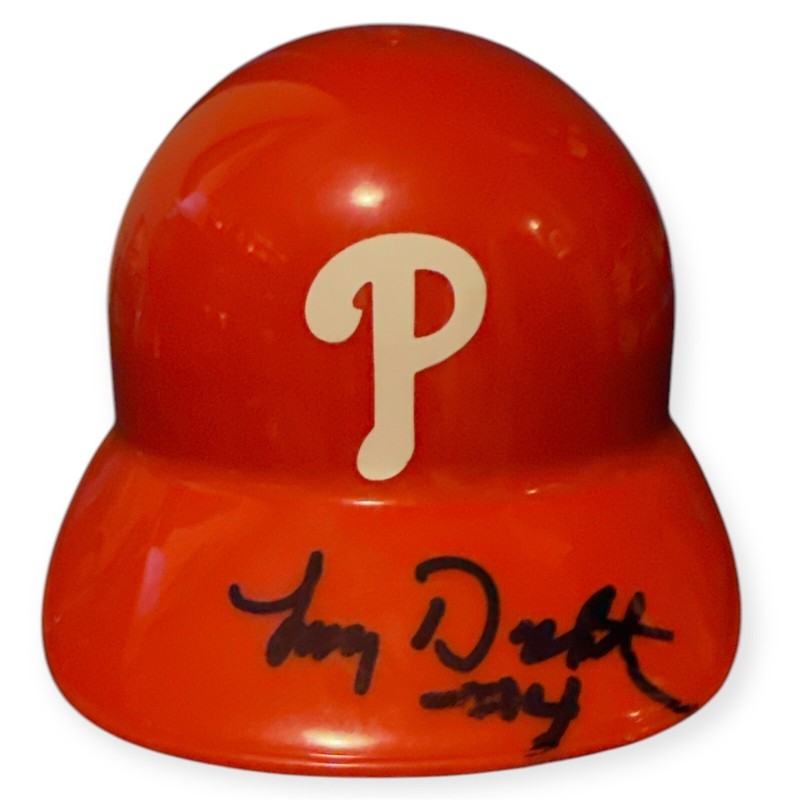 Lenny Dykstra signed Phillies souvenir batting helmet -In Person ✍🏻 Not A Mini