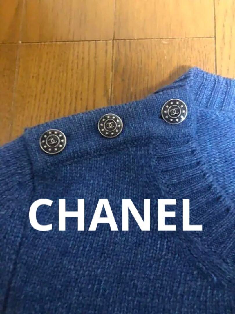CHANEL CC 01C ロゴ　カシミヤ　半袖　ニット 38 CHANEL CC 01C ロゴ カシミヤ 半袖 ニット 38 CHANEL CC 01C ロゴ