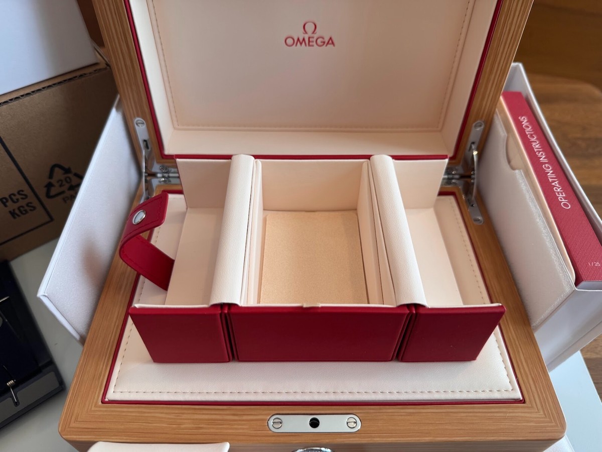 Omega Authentic Wooden Watch Box Travel Red Cube Latest Model