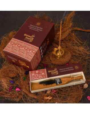 Divine Soul Palo Santo Sandalwood Agarbatti Rolled Fragrance Incense Sticks 180g