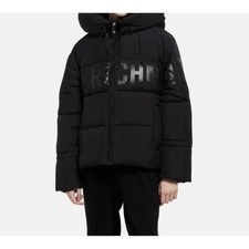 Rrp€439 John Richmond Down Puffer Jacket Oversized Hooded Black Padded Warm Coat