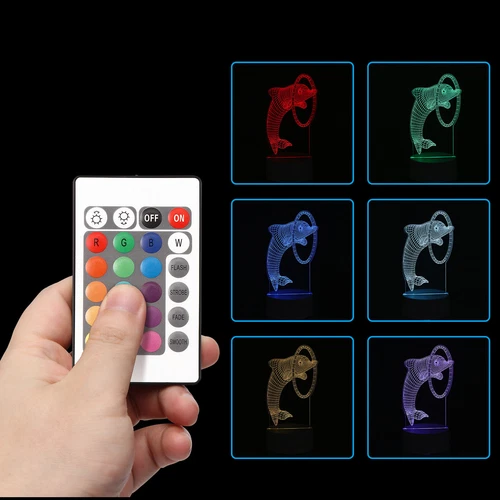 3D Illusion LED Night Light 7 Colours Bedroom Desk Kids Room Besides Decor Lamps - Picture 14 of 26