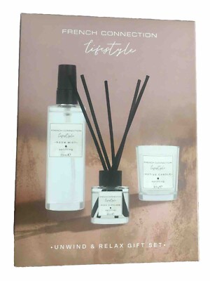 French Connection Reed Diffuser Home Fragrance Set Candle