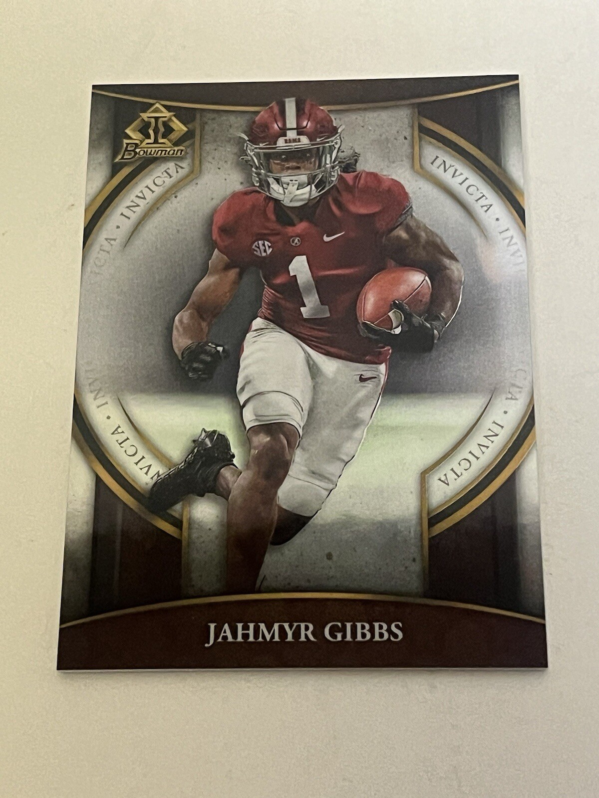 JAHMYR GIBBS 2022 Bowman Chrome U INVICTA Holo RC #BI-20 Detroit Lions