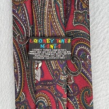looney Tunes Mania Neck Tie Silk Paisley Cartoon Classic