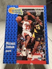 MICHAEL JORDAN | 1991-92 Fleer Basketball League Leaders #220 Chicago Bulls
