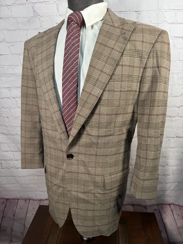 Traje KILBURNE & FINCH Para Hombres Marrón GLEN CUADROS A MEDIDA 2 piezas TALLA 46XS 40x24 Pantalón Foto 3 de 4