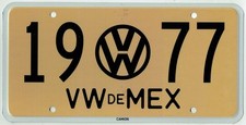 1977 Volkswagen VW de Mexico Vintage-Style Bus Bug Kombi Vocho License Plate