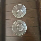Vintage Set of 2 Pyrex Ribbed Clear Glass Nesting/Mixing Bowls