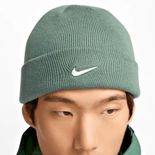 Nike Terra Swoosh Cuffed Beanie Unisex Green Winter Hat One Size