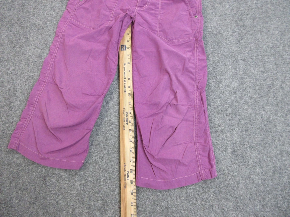 Pantalones Kuhl Mujer 4 Púrpura Recortados Capri Flor Bordado Senderismo Aire Libre Informal Foto 4 de 4