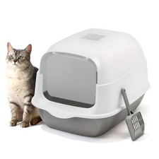Cat Litter Box with Lid,Fully Enclosed Cat Toilet Pan with Scoop and Odor Filter
