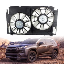 For 2013-2019 Toyota RAV4 Black AC Dual Radiator Condenser Cooling Fan Assembly