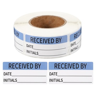 1Roll 500 Stück Etiketten für Lagerbestand, Hellblau & Schwarz