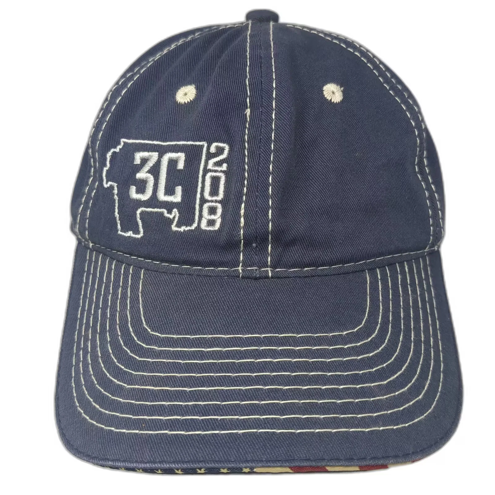 Outdoor Cap Baseball Cap Blue White OS 3C 2008 Embroidered Strapback Hat
