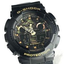 CASIO G-SHOCK GA-100CF Analog Digital Black Gold Camouflage Watch