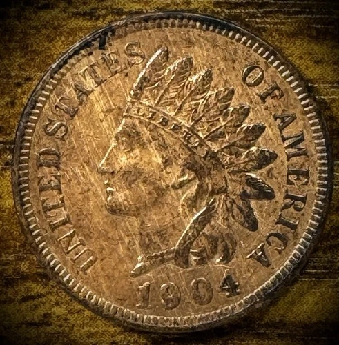 1904 Indian Head Cent Penny Full Liberty 4 Diamonds AU/Unc Nice Luster VIDEO