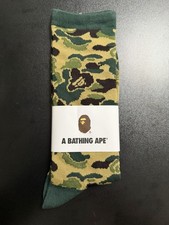 A Bathing Ape Bape ABC Camo Jacquard Socks Green WGM Sta Nigo Japan Pair Sz L
