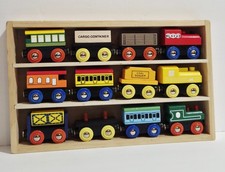 Wooden Train Set 12 Pcs Magnetic Includes 3 Engines-Toy Train Sets for Kids