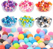 240Pcs Silicone Beads for Keychain Making Kit 15mm Silicone Beads Bulk 30 Colors